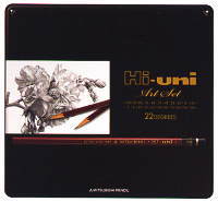 三菱鉛筆ハイユニアートセット　驚きの２２硬度が揃って微妙な描き分けができる　デッサンにおすすめです　山本文房堂画材売り場